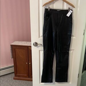 Abercrombie & Fitch Black Faux Leather Pants